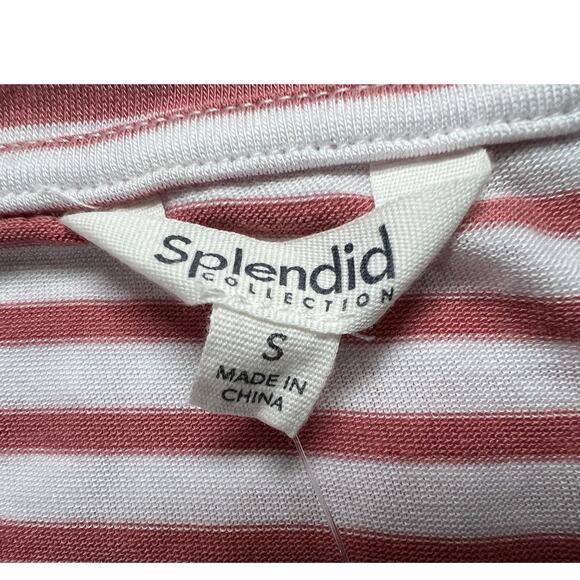 SPLENDID TOP WOMENS SIZE SMALL LULU CREW NECK TEE SHIRT RED WHITE STRIPES NEW - Picture 3 of 12